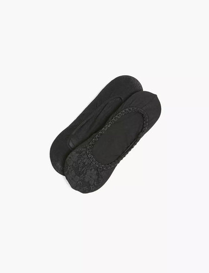 2-Pack Foot Liners - Lace & Solid