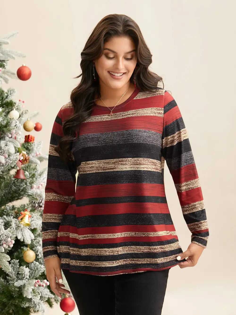 Holiday Colorful Striped Tee