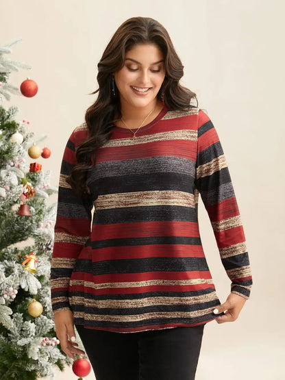 Holiday Colorful Striped Tee