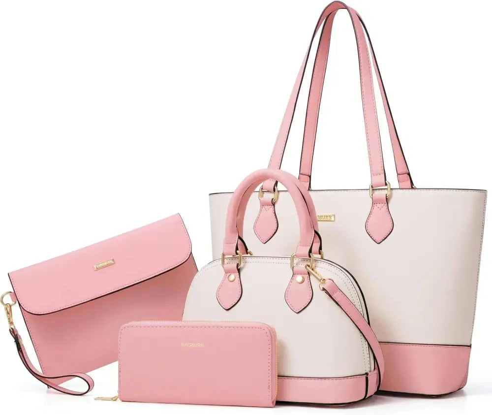 4PCS Women Fashion Handbags Purses Wallet Tote Shoulder Bags