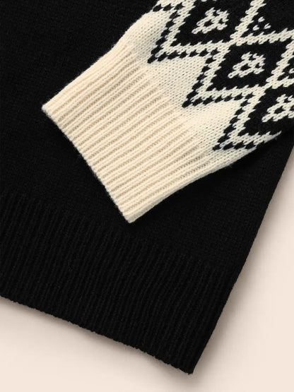 Bandana Geometric Raglan Sleeve Pullover