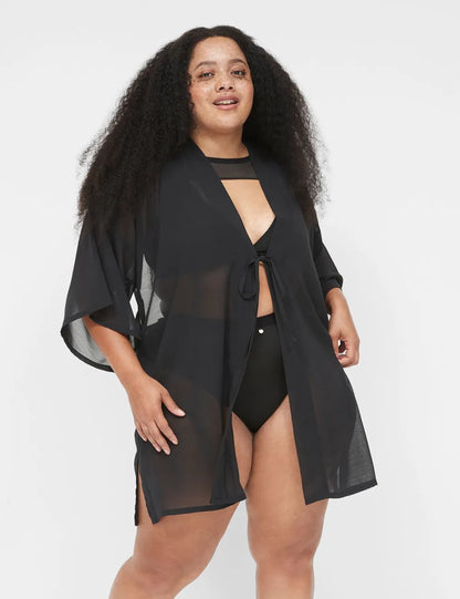 Mesh Backless Kimono