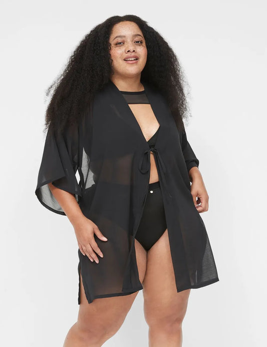 Mesh Backless Kimono