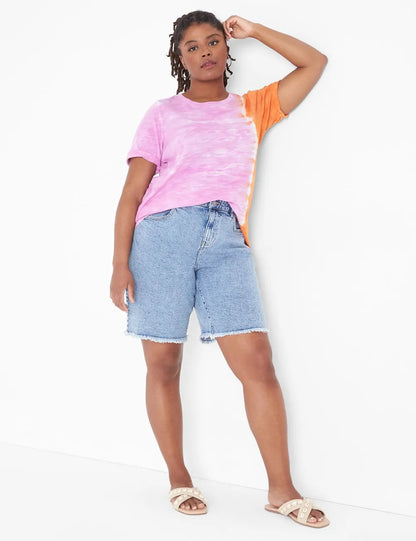 Signature Fit Boyfriend Bermuda Jean Short - Raw Hem