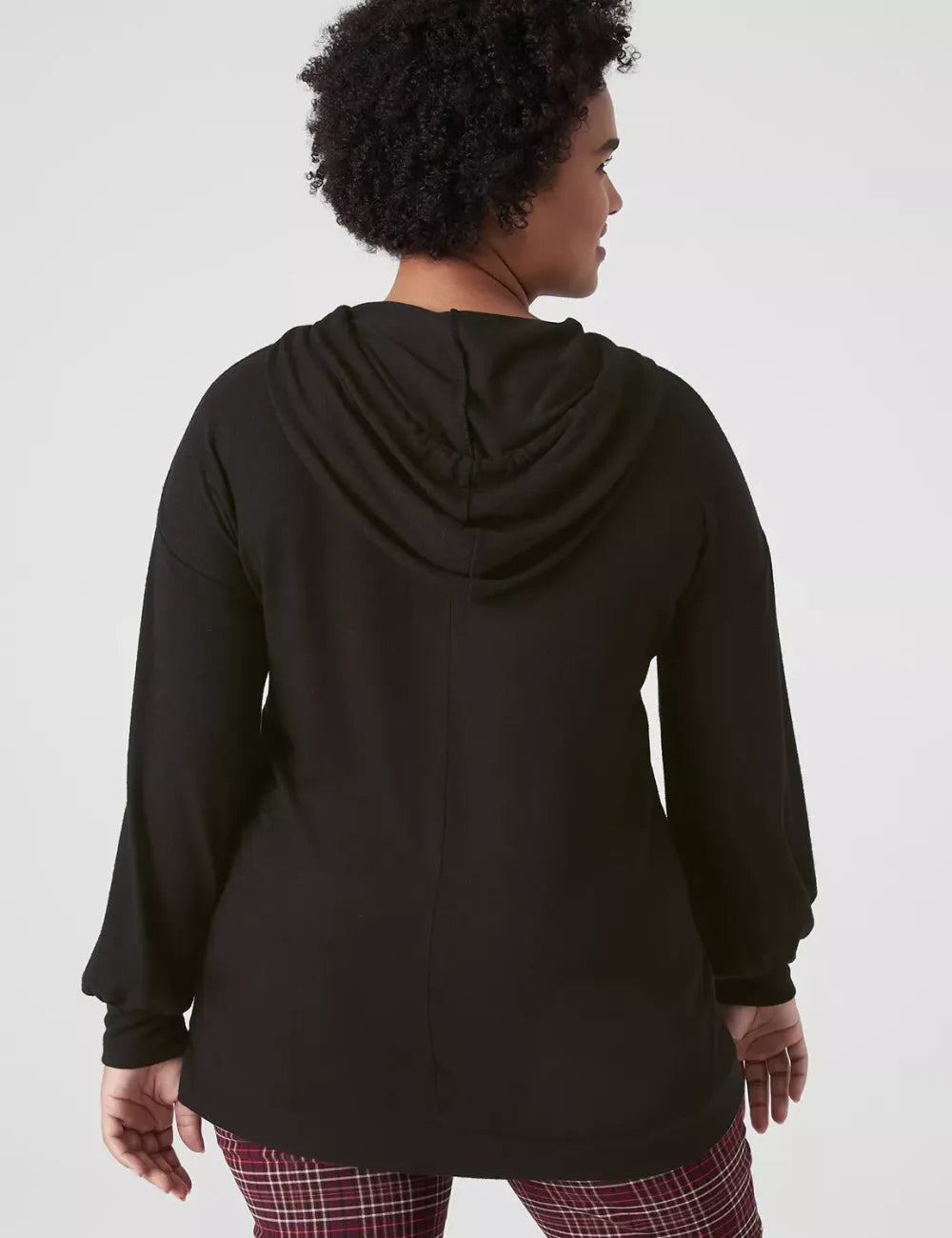 Relaxed Blouson-Sleeve Hacci Hoodie