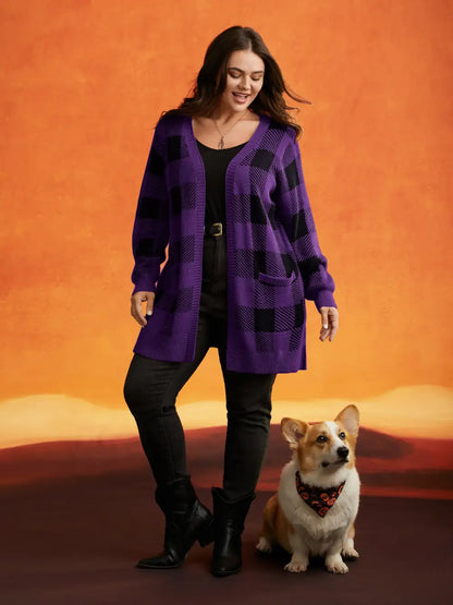 Supersoft Essentials Halloween Plaid Open Cardigan