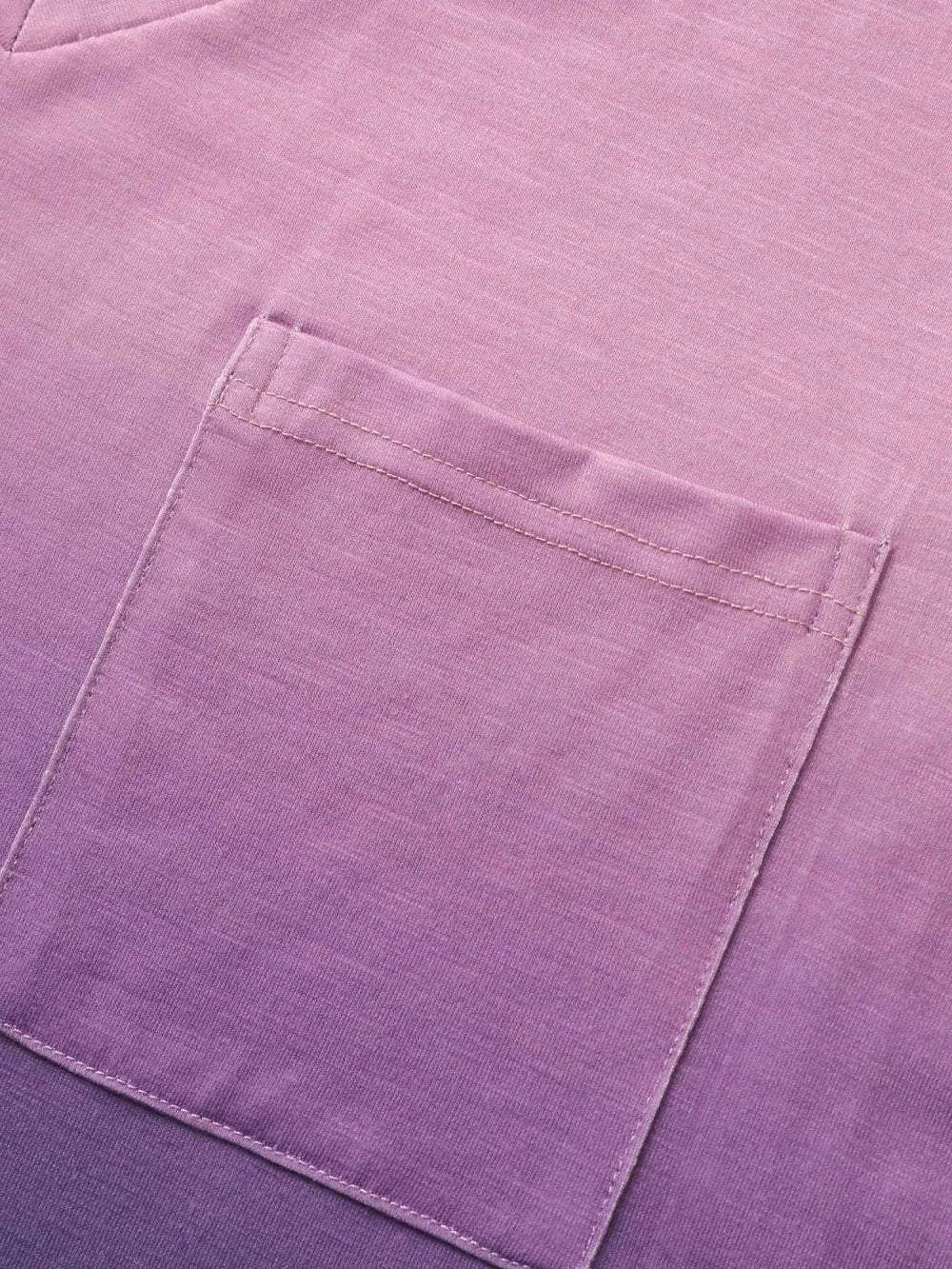 Ombre Contrast Patched Pocket T-Shirt