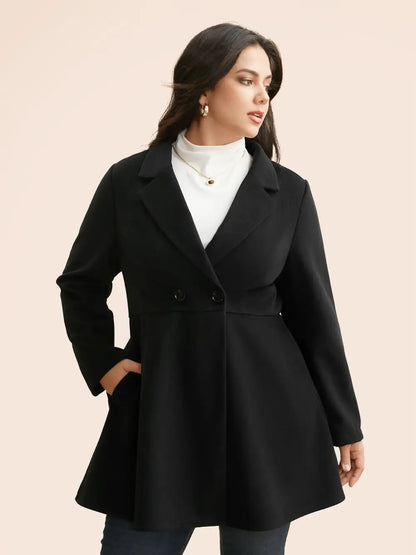 Suit Collar Button Up Slightly Stretchy Jacket