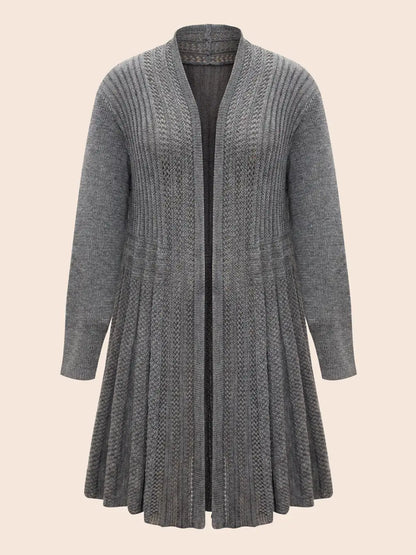 Plain Textured Kimono Collar Cardigan