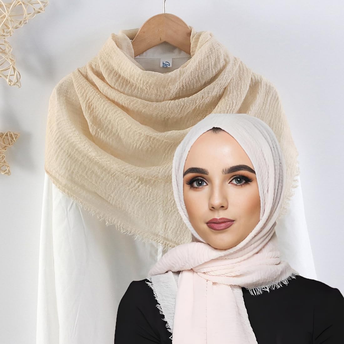 Soft Cotton Hemp Scarf Wrap Long Hijab Scarves for Women