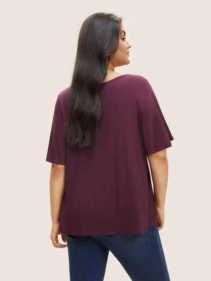 Supersoft Essentials Twist Front Asymmetrical Neck T-Shirt