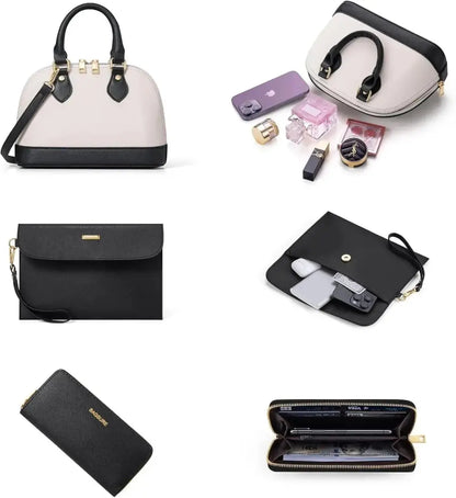 4PCS Women Fashion Handbags Purses Wallet Tote Shoulder Bags