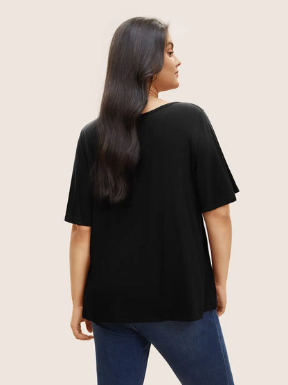 Supersoft Essentials Twist Front Asymmetrical Neck T-Shirt