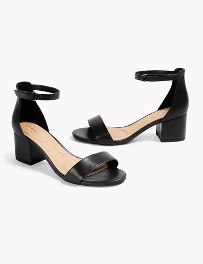 Dream Cloud Ankle Strap Block-Heel - Faux Leather