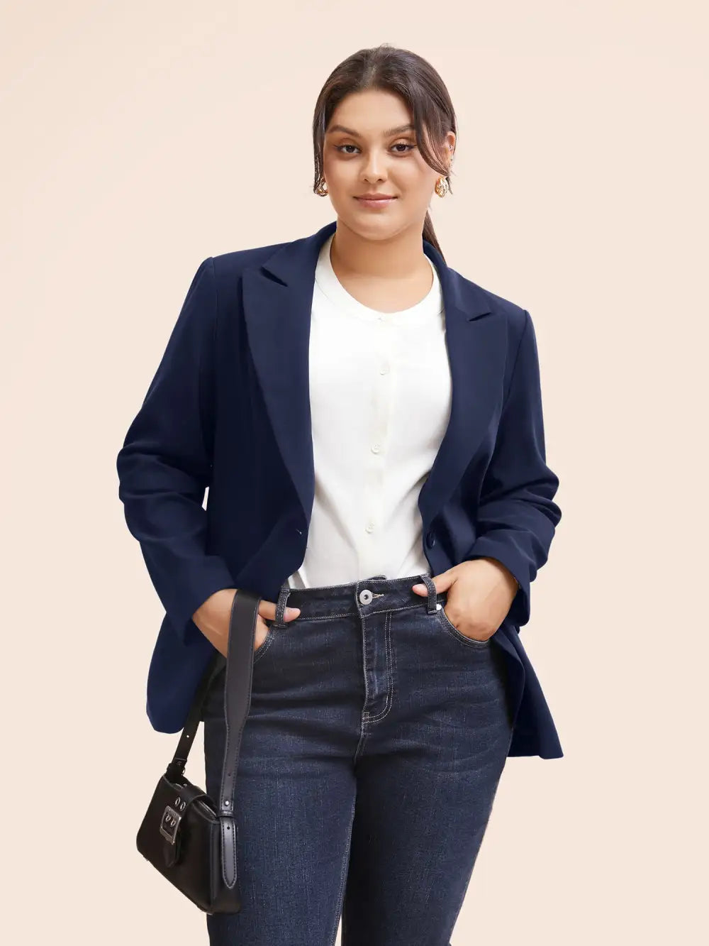 Stretch Woven Pocket Slim-Fit Blazer