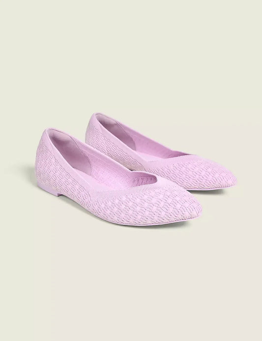 Stretch Knit Pointed Toe Ballet Flat