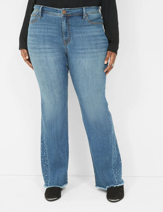 Seven7 Flare Jean - Embellished Legs & Pockets