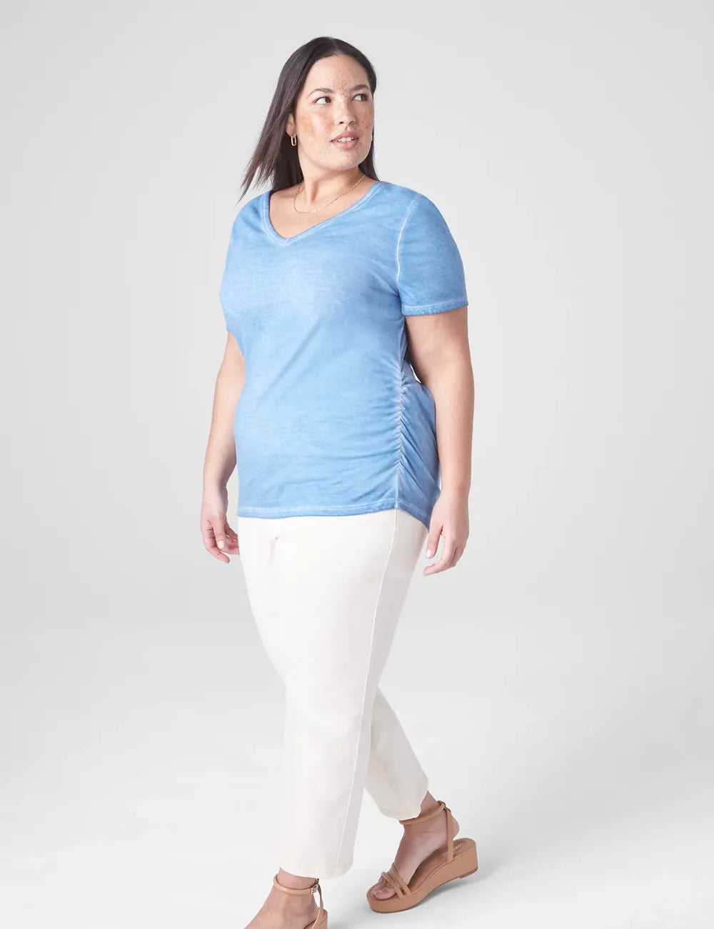 Modern Jersey Side-Ruched Tee