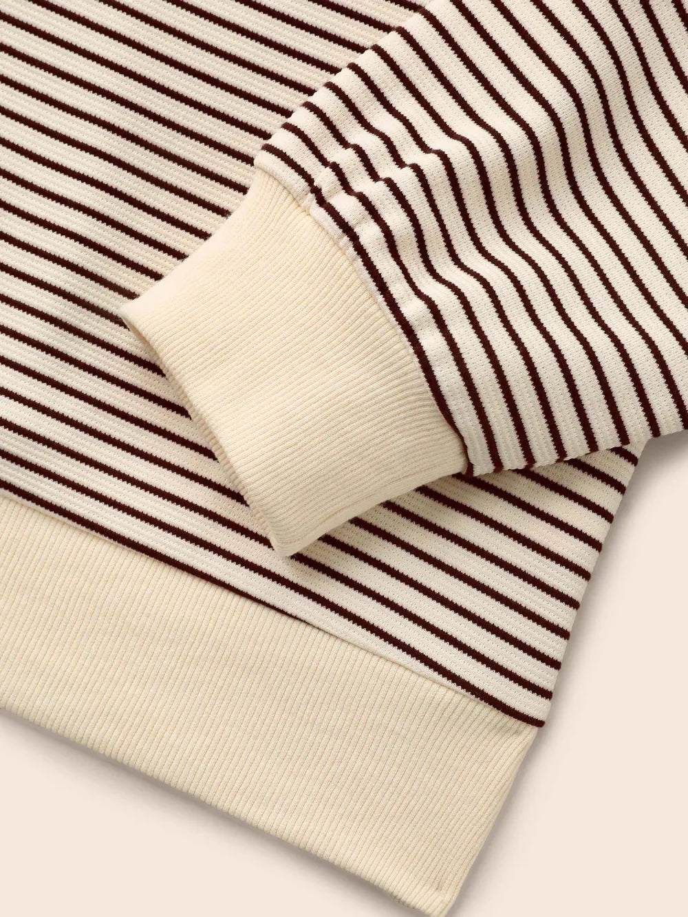 Round Neck Striped Stitch Sweatshirt