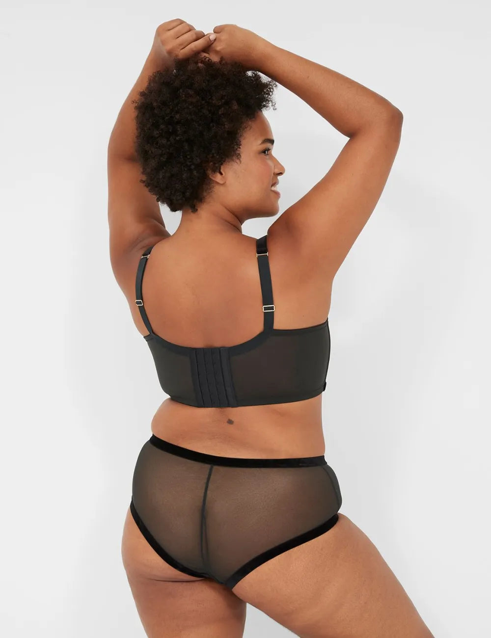 Velvet-Trim Unlined Balconette Bra