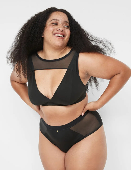 High Apex Bralette With Mesh Overlay