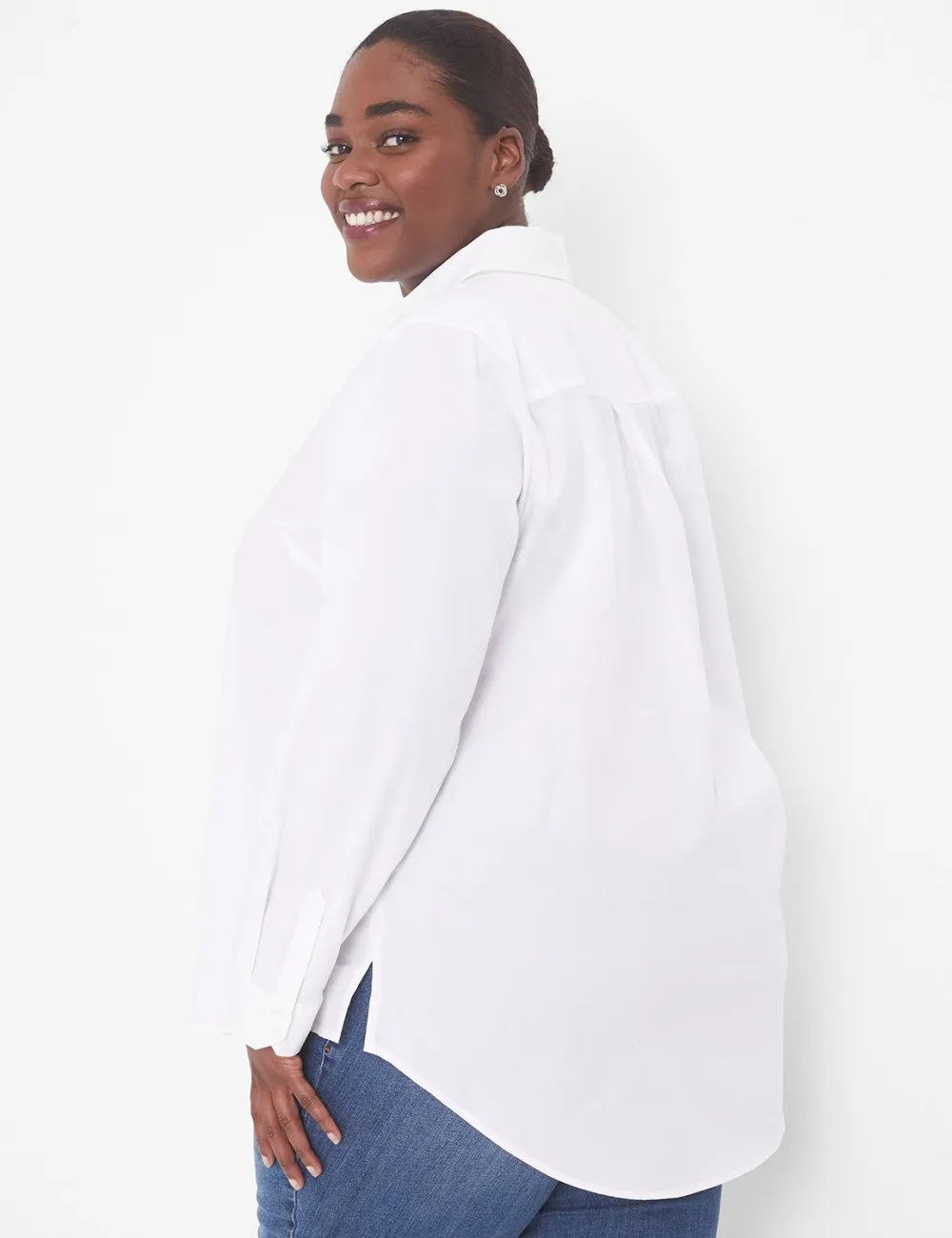 Relaxed Button-Front Boyfriend Shirt