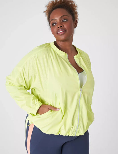 LIVI Zip-Front Woven & Mesh Jacket