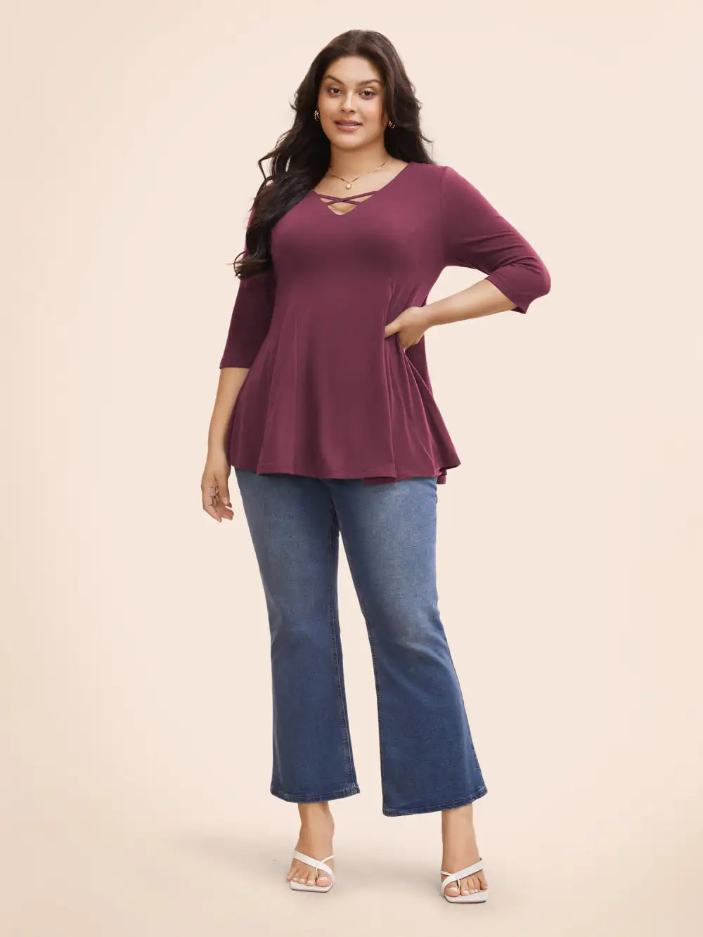 Supersoft Essentials Cross Straps Pleated T-Shirt