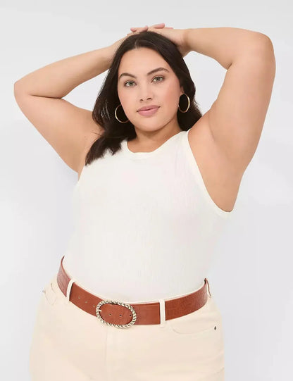 Metal Rope Faux-Leather Waist Belt