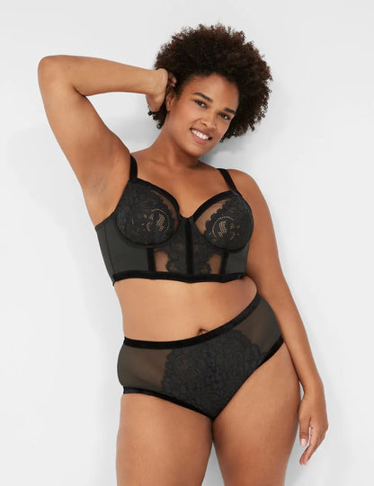 Velvet-Trim Midi Cheeky Panty
