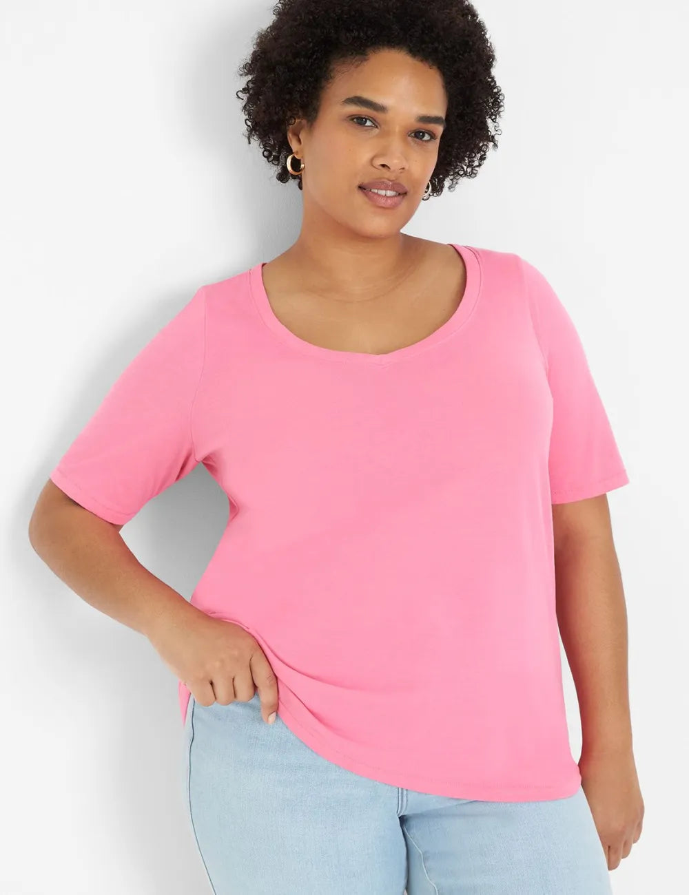 Modern Perfect Sleeve V-Neck Tee