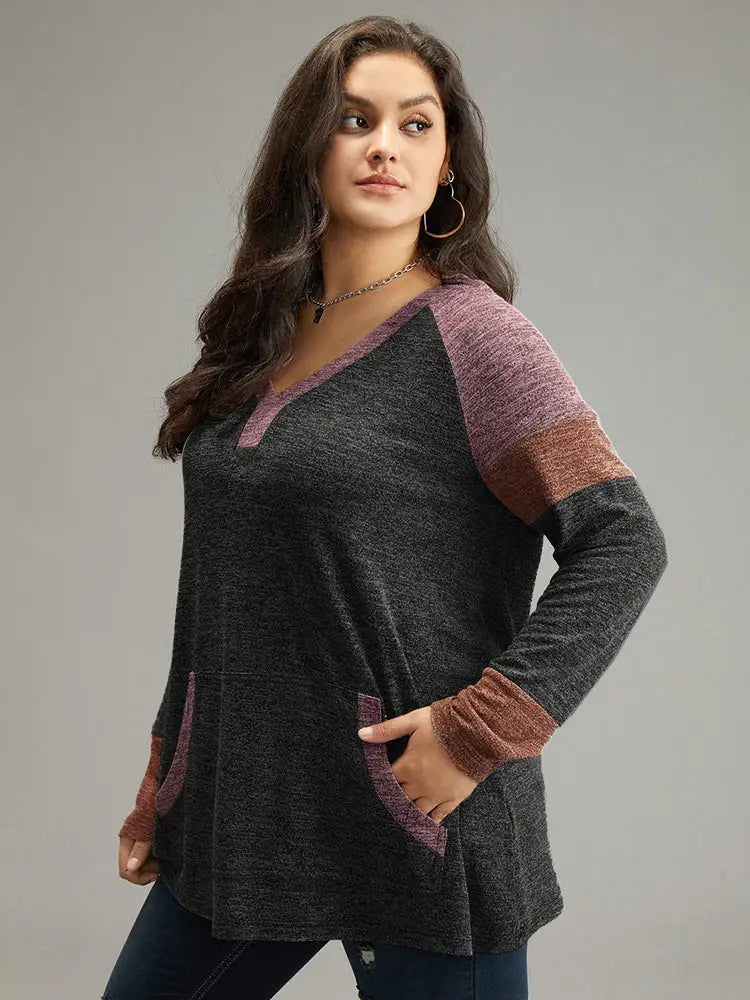 Contrast Pocket Raglan Sleeve T-Shirt