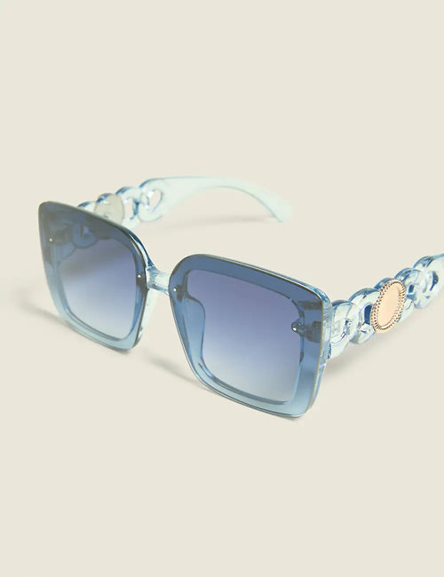 Chain-Detail Square Sunglasses