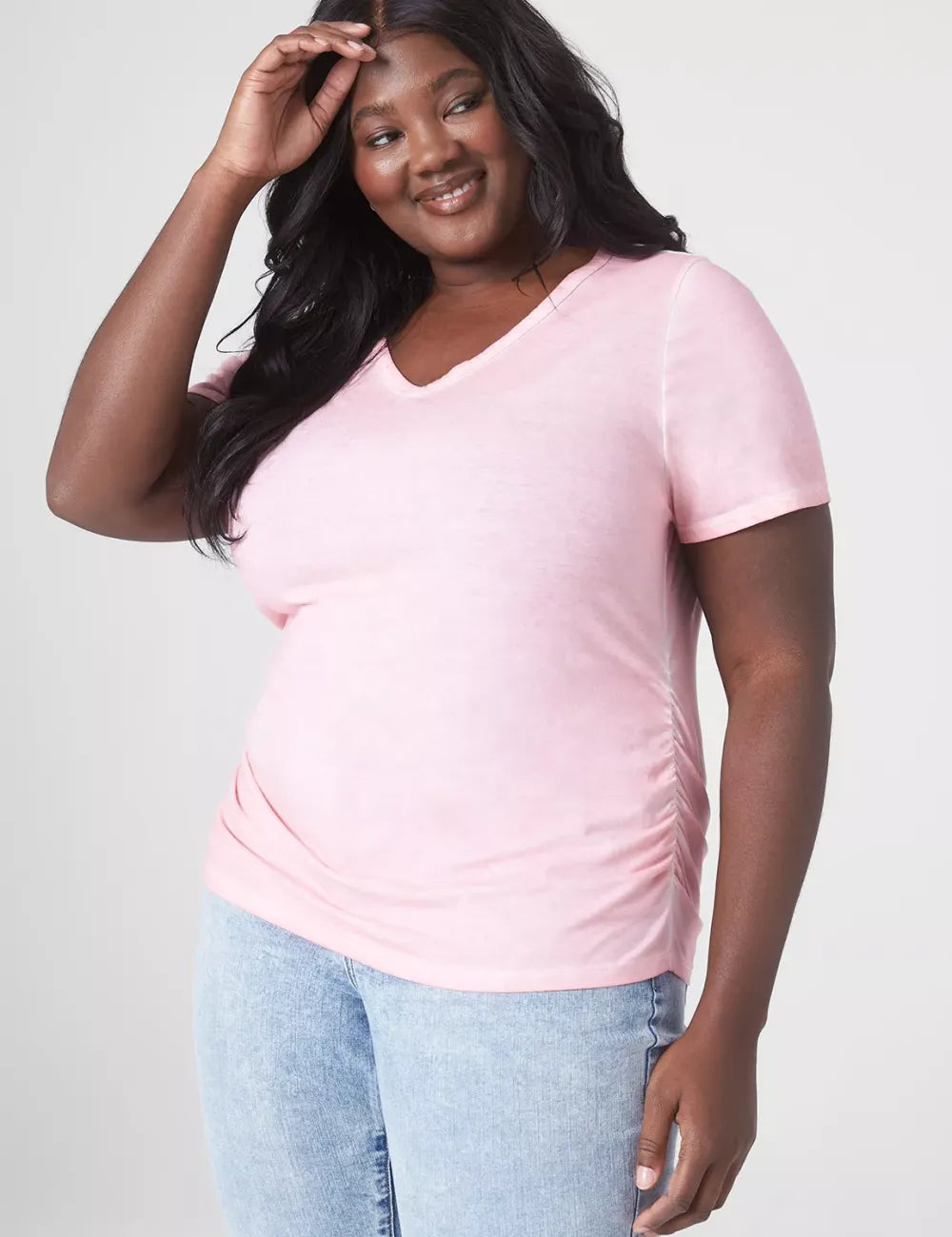 Modern Jersey Side-Ruched Tee