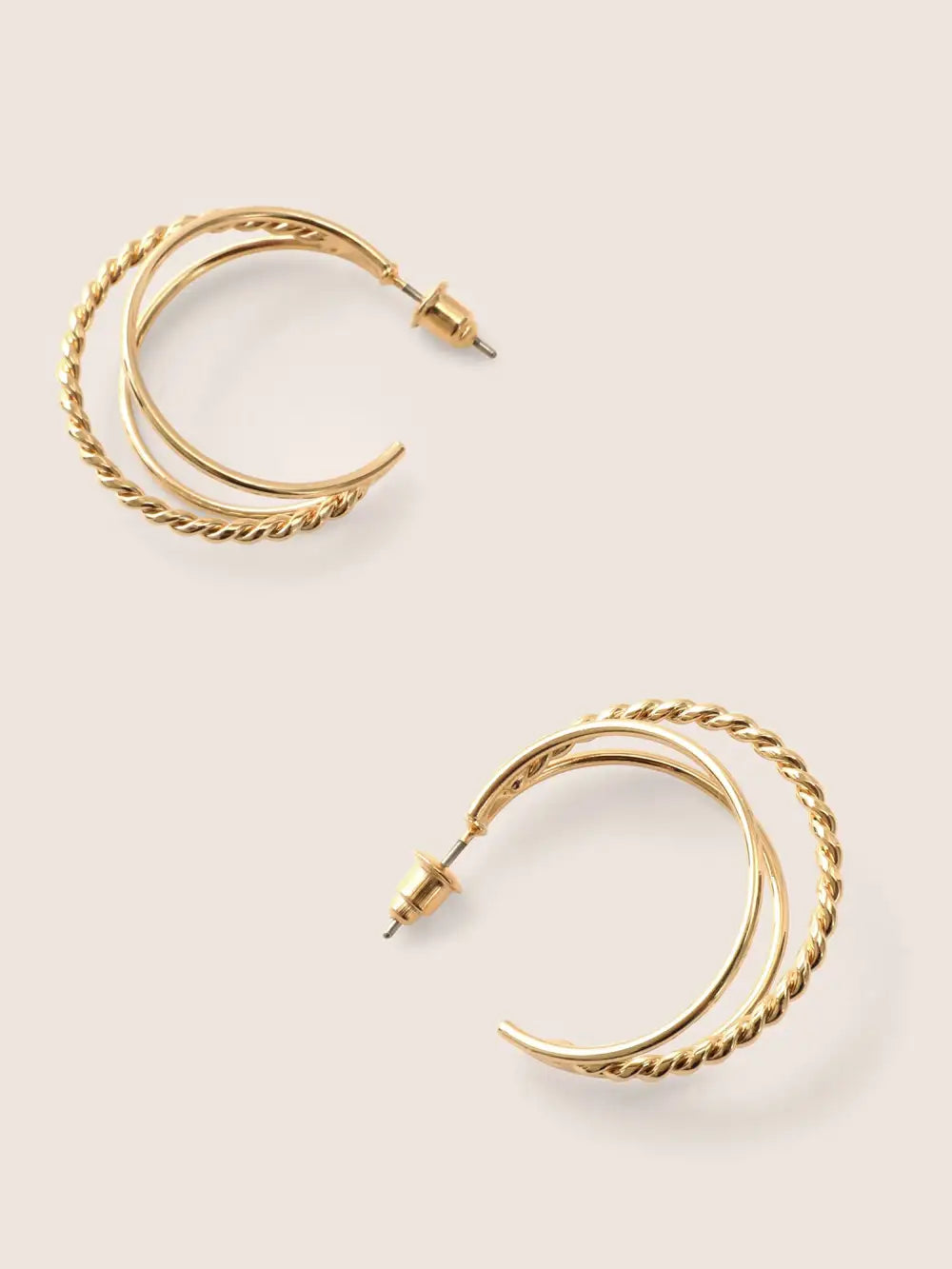 Tiered Twist Hoop Earrings