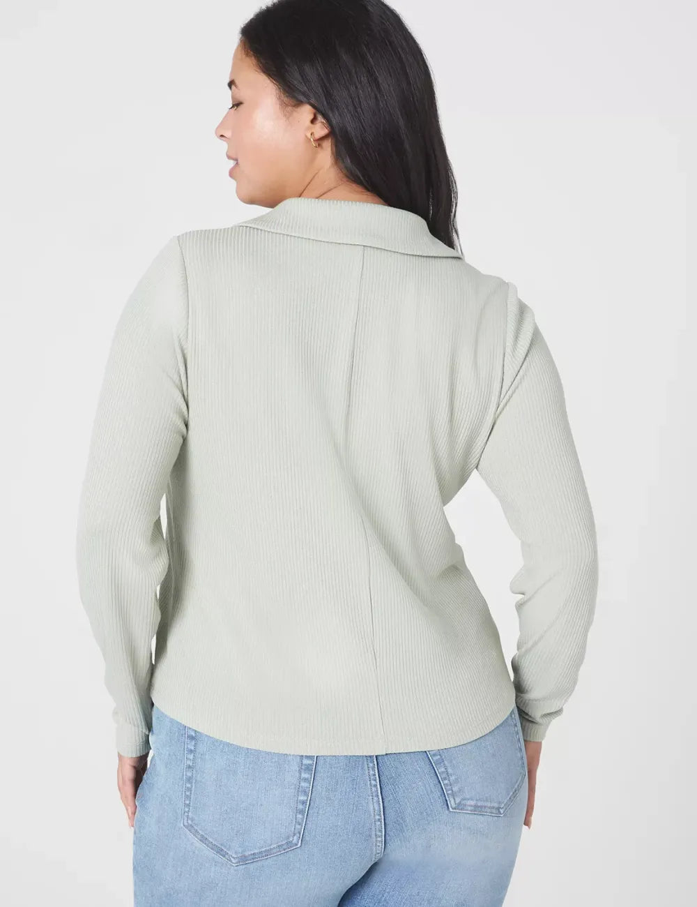 Classic Crop V-Neck Polo Rib Tee