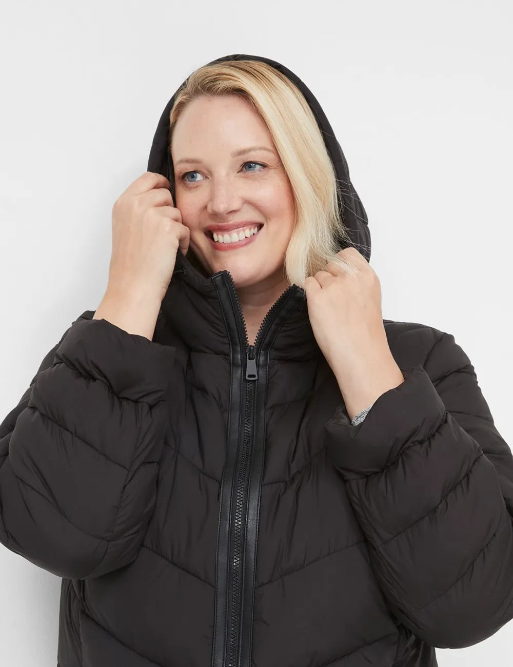 Front-Zip Maxi Puffer Coat