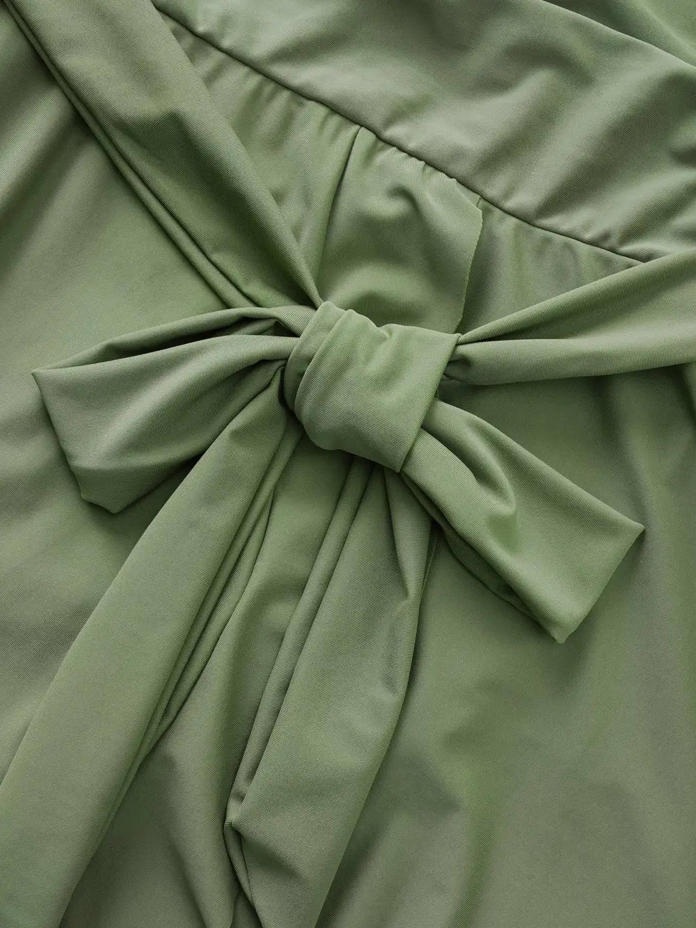 Plain Ties Wrap Flutters Swim Dress