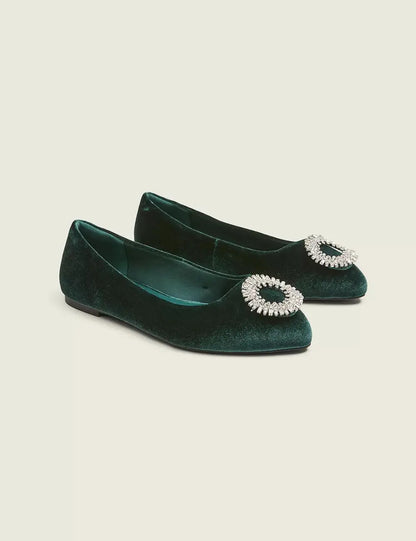 Dream Cloud Embellished Velvet Ballet Flat