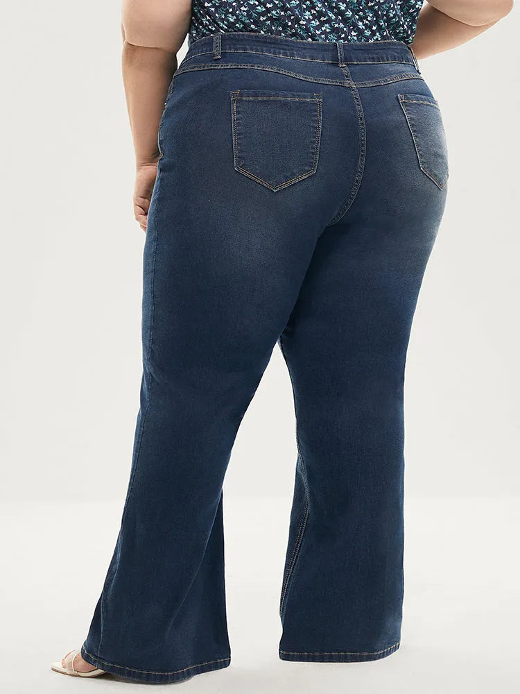 Bootcut Very Stretchy Mid Rise Medium Wash Sculpt Waist Jeans
