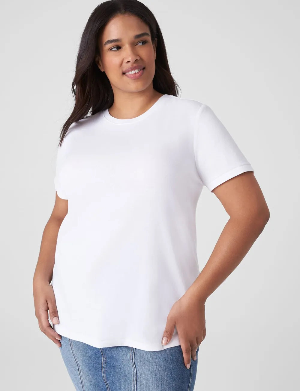 Crew-Neck Ribbed Layering Tee
