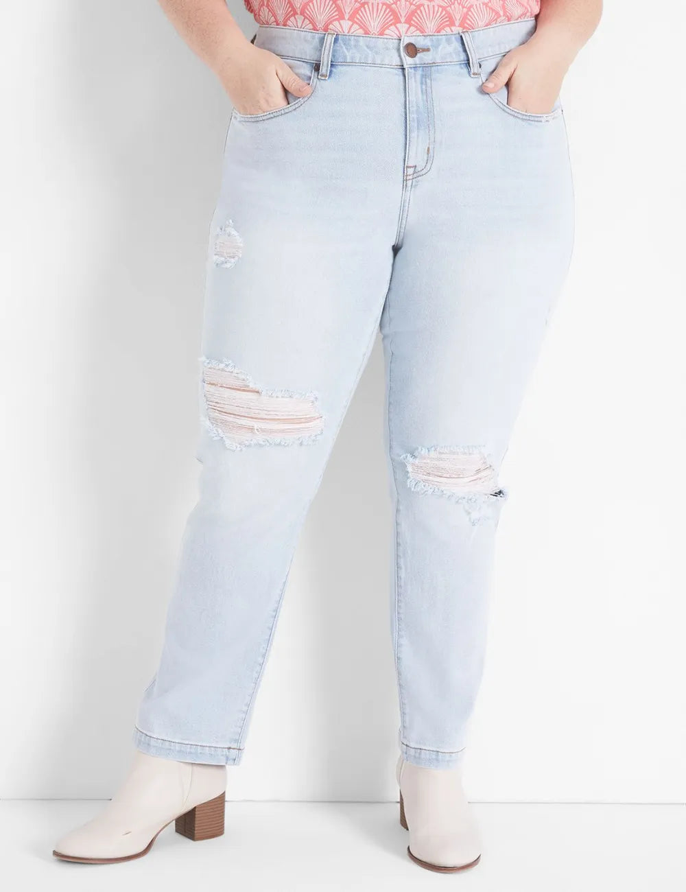 Signature Fit Slim Straight Ankle Jean - Slight Destruction