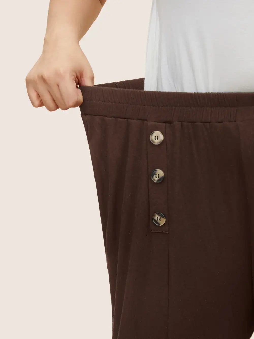 Supersoft Essentials Button Detail Wide Leg Pants