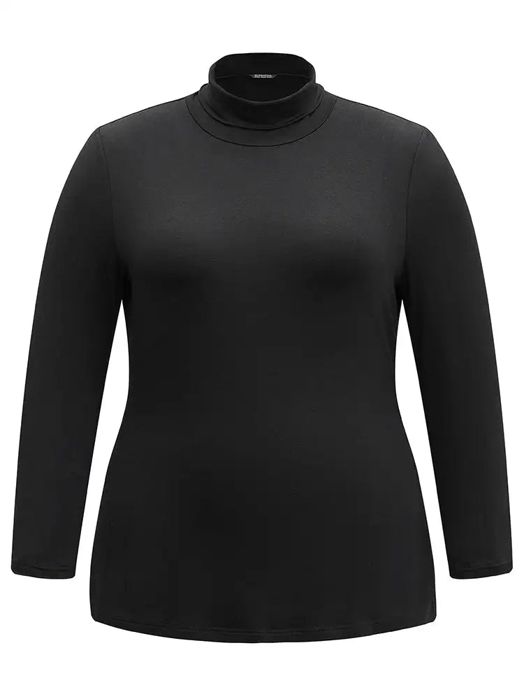 Supersoft Essentials Solid Funnel Neck Knit T-Shirt