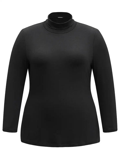 Supersoft Essentials Solid Funnel Neck Knit T-Shirt