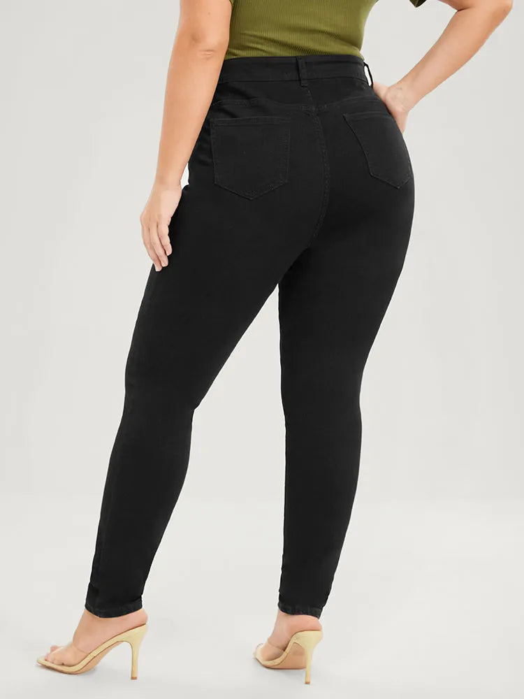 Skinny Very Stretchy High Rise Black Wash Sculpt Waist Jeans