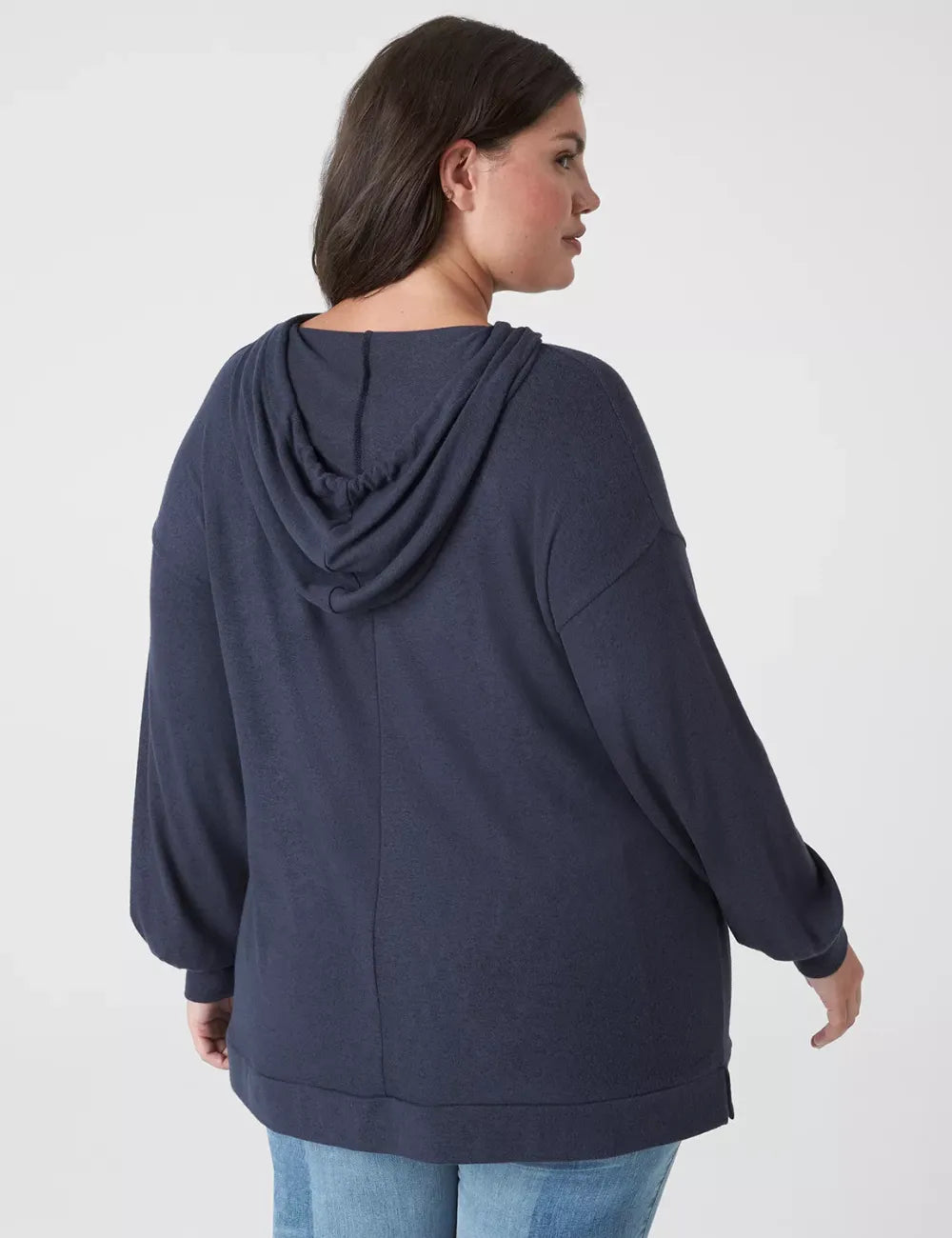 Relaxed Blouson-Sleeve Hacci Hoodie