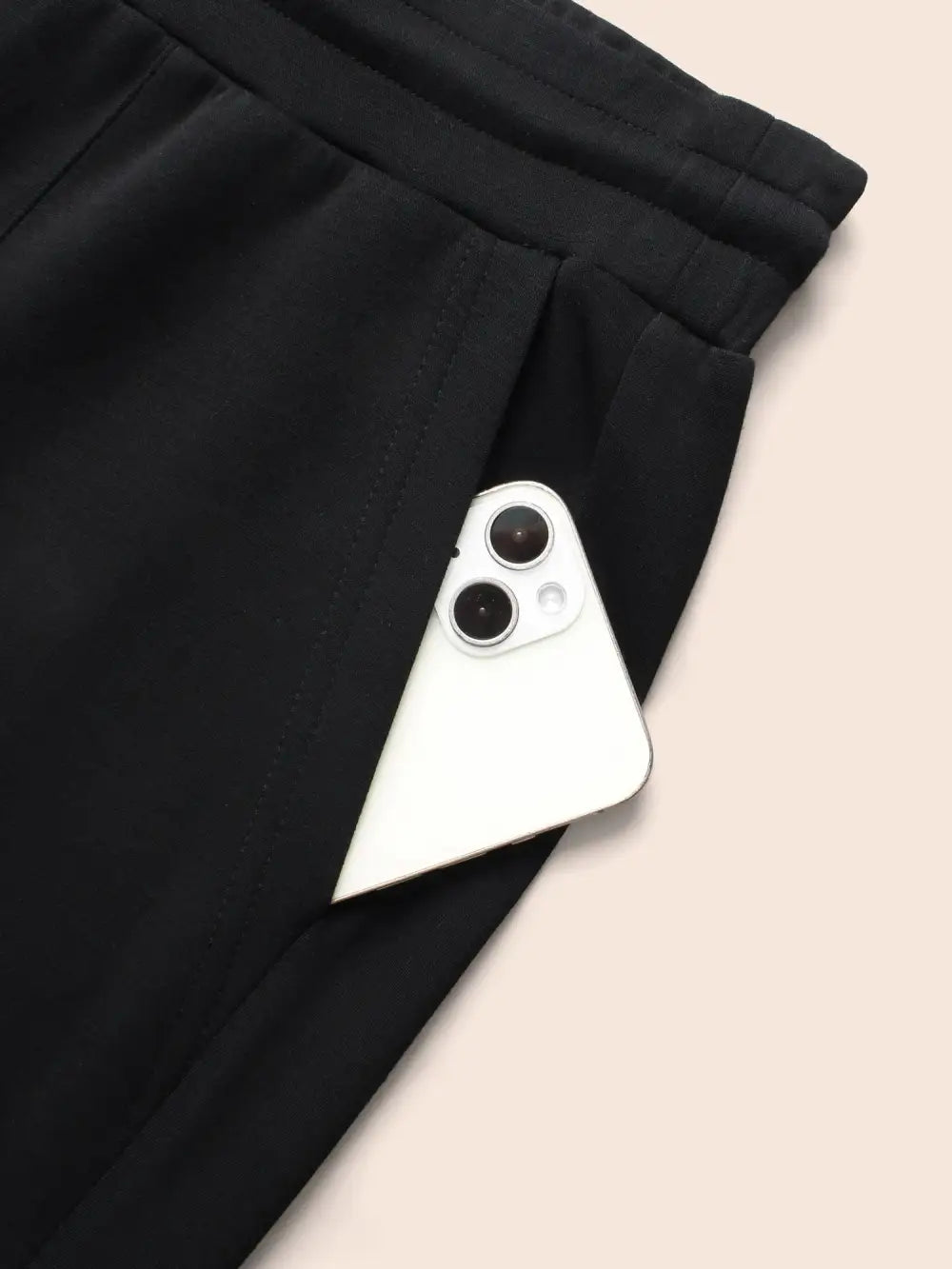 Plain Drawstring Medium Stretch Pants