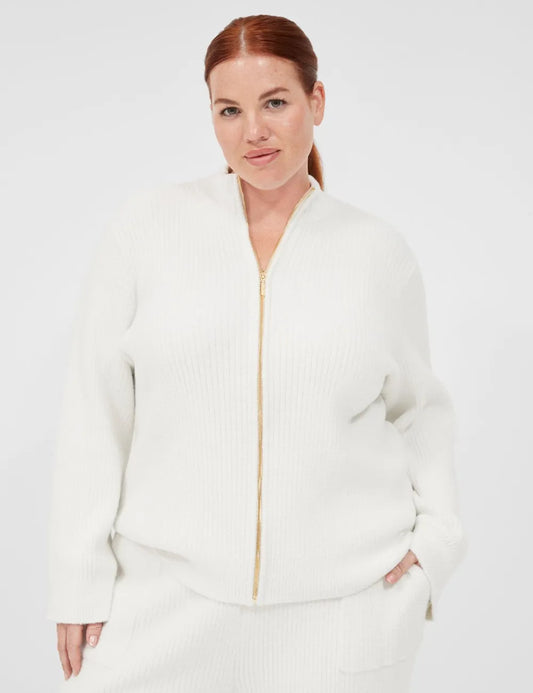 LIVI Lurex Full-Zip Sweater Jacket