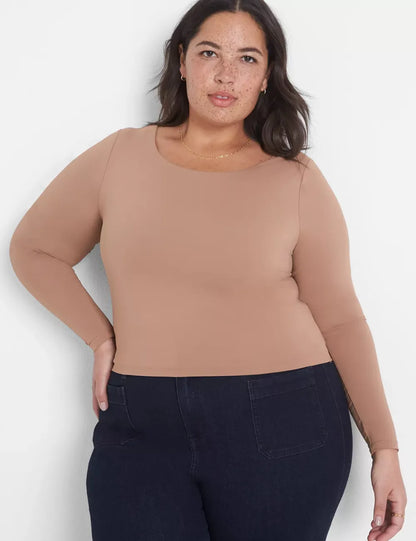 Fitted Long-Sleeve Crop Tee